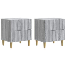 vidaXL Bedside Cabinet with Drawer 2 pcs Grey Sonoma 43 x 34.5 x 48 cm