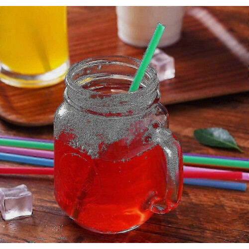 1000 Pcs Colorful Plastic Long Disposable Drinking Straws 2