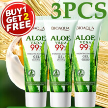 3 Stück 99 % Aloe Vera Gel Feuchtigkeitscreme mit Aloe Vera Pflanzenextrakt und feuchtigkeitsspendend, wirksame