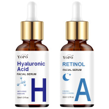 (2-pack (A H)) Day/Night Vitamin C And Retinol Serum Set with Hyaluronic Acid, Collagen, Aloe, Niacinamide. Brightens, Firms, Deeply