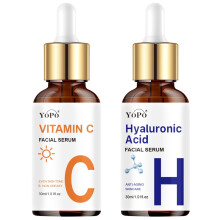 (2-pack (H C)) Day/Night Vitamin C And Retinol Serum Set with Hyaluronic Acid, Collagen, Aloe, Niacinamide. Brightens, Firms, Deeply