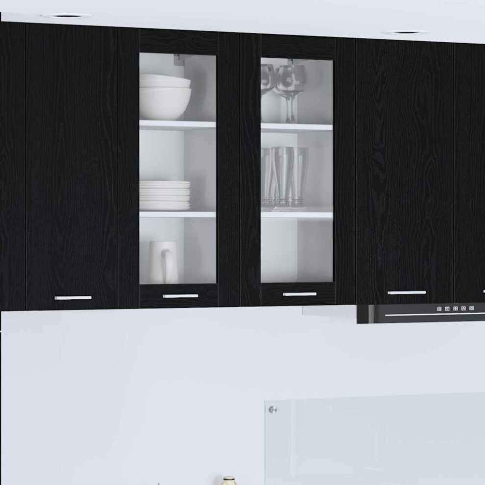 Vidaxl Hanging Cabinet Black Oak 40 X 31 X 80 Cm Engineered Wood