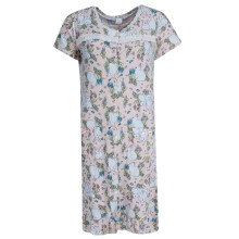 Miss Lillian Women's Floral Bunny Ruffle Short Sleeve Sleep Gown