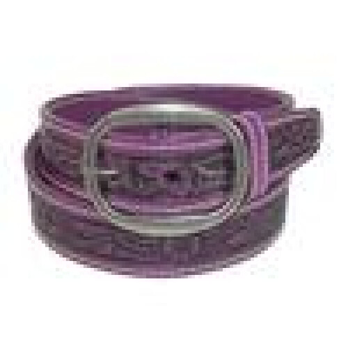 CTM Leather Western Embossed Belt with Removable Buckle 2