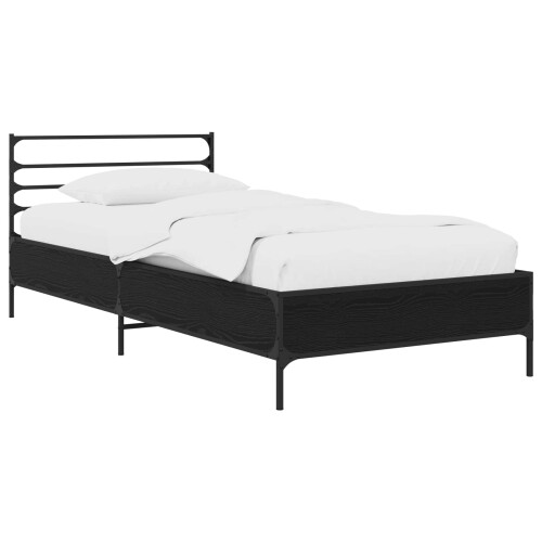 VidaXL vidaXL Bed Frame Black Oak 80 x 200 cm Engineered Wood