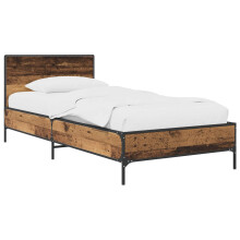vidaXL Bed Frame with Headboard Old Wood 80 x 200 cm Engineered Wood