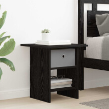 vidaXL Bedside Table Black Oak 41 x 40 x 45 cm Engineered Wood