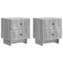 vidaXL Bedside Cabinet 2 pcs Grey Sonoma 43 x 34.5 x 47.5 cm