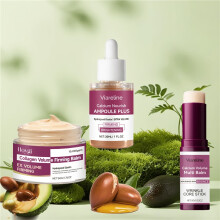 Ensemble de soins de la peau 3 pièces-ensemble de soins hydratants multi-effets au Calcium-crème hydratante et bâton/con