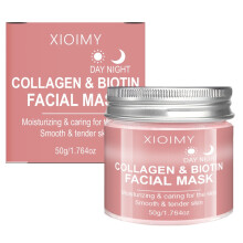 (50g) Le masque facial de jour et de nuit au collagène et à la biotine contient une riche essence de collagène, protège le