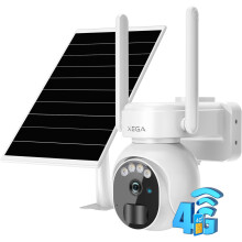 Xega 4G LTE Security Camera No Wifi with SIM Card 2K Super HD Solar Powered Wire