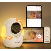ieGeek 4MP 2.4/5Ghz WiFi Baby Monitor with Night Vision, 5.5'' Screen& 360 PTZ