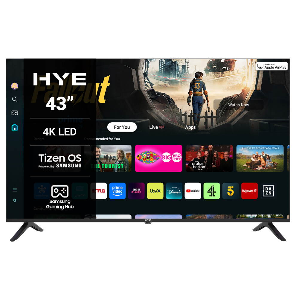 Hye 43" 4K Led Tizen Os Wifi Smart Tv - 43Uhds2008 5056770301668