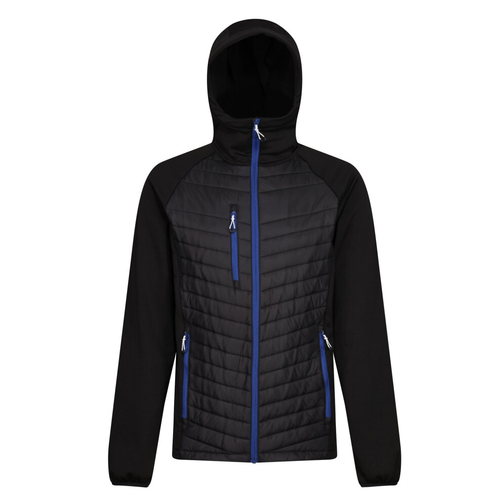 Regatta (Xxl, Black/New Royal) Mens Navigate Quilted Hybrid Jacket