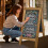 Double Sided Wooden A-Frame Stand Up Blackboard 1