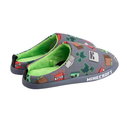 Minecraft (1 UK, Grey) Minecraft Boys Characters Slippers 1