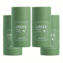 (4pcs) Groene theemaskerstick, hypoallergene unisex gezichtscrème voor volwassenen, oliecontrole, natuurlijke huidversteviging