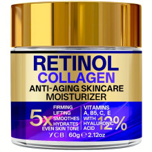 Retinol Collageen Moisturizing Cream 60g/2.12oz - Gezichtscrème met hyaluronzuur, vitamine E, sheaboter en cafeïne -
