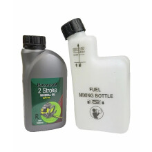 2 Stroke Oil 500ML & Fuel Petrol Mixing Bottle Ideal For Stihl Strimmer