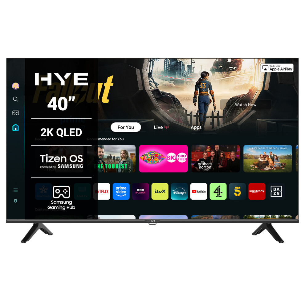 Hye Black 40" Qled 2K Tizen Os Wifi Frameless Smart Tv - 40Qleds1008 - Image 2