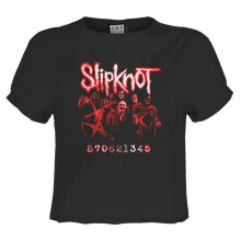 (S, Charcoal) Amplified Womens/Ladies Code Slipknot Crop Top