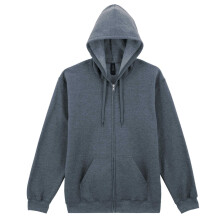 (L, Dark Heather) Gildan Unisex Adult Fleece Midweight Full Zip Hoodie