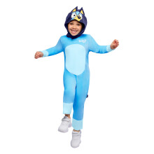 (4 Years, Sky Blue) Bluey Childrens/Kids Deluxe Logo Plush Jumpsuit Set