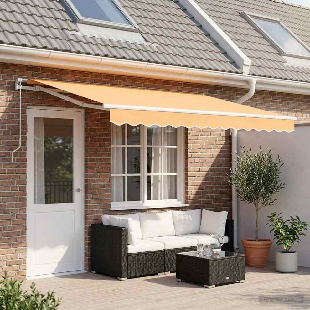 Vidaxl Retractable Awning Sand 450 X 350 Cm Polyester And Aluminium