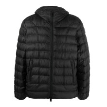(XL, Black) Diesel Mens Plain Hooded Jacket