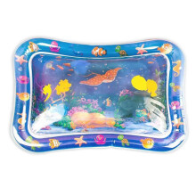 (Devil Fish) Baby Water Mat with Sea Animal Print Water Cushion Infant Toy