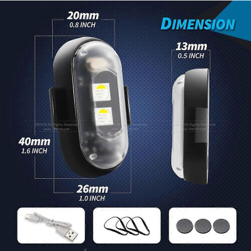 (6pcs) Motorcycle LED RGB Mini Strobe Warning Light 7 Color w/Controller Universal Drone 1