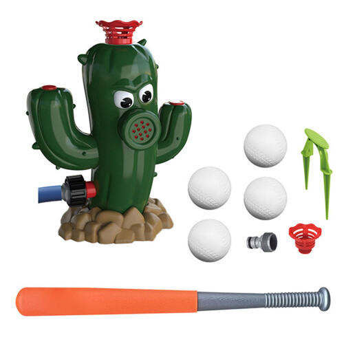 (spray cactus) Reusable Spinning Water Sprinkler Toy for Summer Backyard Fun