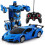 (blue) Transform RC Car 1-Button Transforming 360 Rotation Drifting Gift Ages 3+ 1
