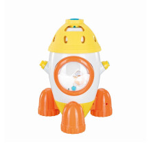 (Orange) Arroseur rotatif fusée pour enfants, jouet d'extérieur bleu pour l'été