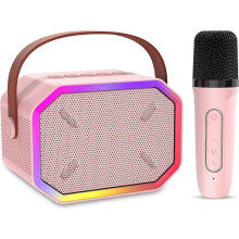 (Pink) Barnkaraokemaskin med 2 Bluetooth-mikrofoner för flickor 4-12 år, julklapp