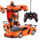 (orange) Transform RC Car 1-Button Transforming 360 Rotation Drifting Gift Ages 3+ 1