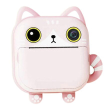 (pink) Tragbare Mini-Kamera mit Thermodruck für Kinder, Silikonhülle, Geschenk für Jungen und Mädchen, Weiß