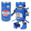 (Blue) Transformerbar läskburkrobotleksak deformationsactionfigur barnpresent 1