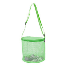 (Green) Zipper Waterproof Bucket Net Bag for Pool Sand Glasses Swimsuit Kids Summer Green