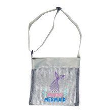 (Light gray) Atmungsaktive, wasserdichte Netztasche mit verstellbarem Riemen, Spielzeughalter für Muschelsammler, Dunkelviolett
