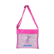(Rose red) Atmungsaktive, wasserdichte Netztasche mit verstellbarem Riemen, Spielzeughalter für Muschelsammler, Dunkelviolett
