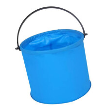 (Blue) Foldable Sand Toy Bucket Leakproof Base For Pool Beach Kids Travel Friendly Summer Blue