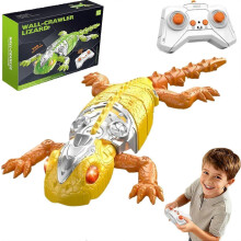 (Yellow) Uppladdningsbar RC väggcrawler Gecko klätterleksak för barn golvtak