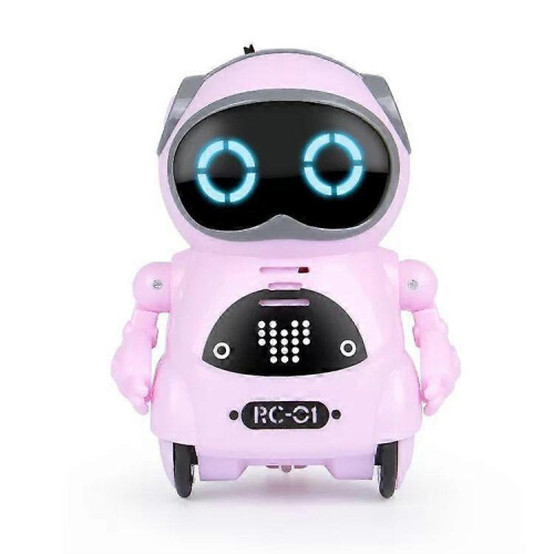 (pink) Pocket RC Talking Robo Voice Recognition Record Sing Dance Remote Control Interactive