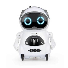 (white) Pocket RC Talking Robo Röstigenkänning Spela in Sjung Dans Fjärrkontroll Interaktiv