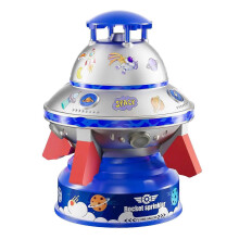 (Blue) Arroseur volant lumineux en forme d'OVNI, fusée à eau pour enfants, idéal pour s'amuser à la plage ou dans le jardin en été.