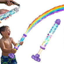 (1PC) Pistolet à eau LED arc-en-ciel lumineux, effet feu d'artifice, pour des fêtes d'été amusantes à la piscine