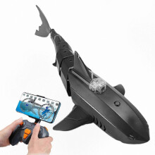 (Black) Wodoodporna łódź podwodna RC z kamerą 30W elektryczna łódź 480P nagrywanie wideo Shark KHMYV