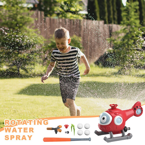 (snail with bat) Reusable Spinning Water Sprinkler Toy for Summer Backyard Fun 2