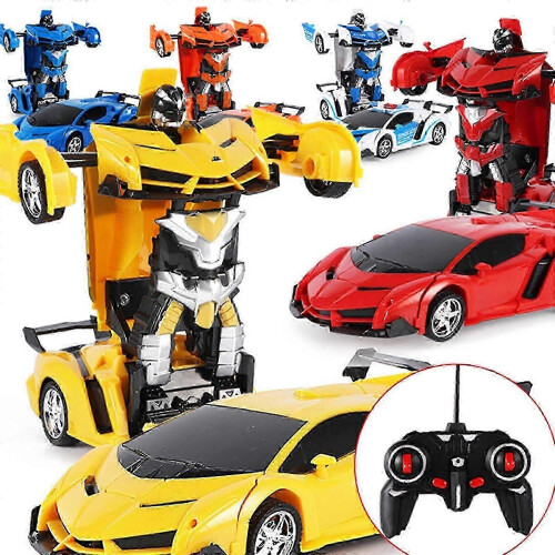 (blue white) Transform RC Car 1-Button Transforming 360 Rotation Drifting Gift Ages 3+ 2